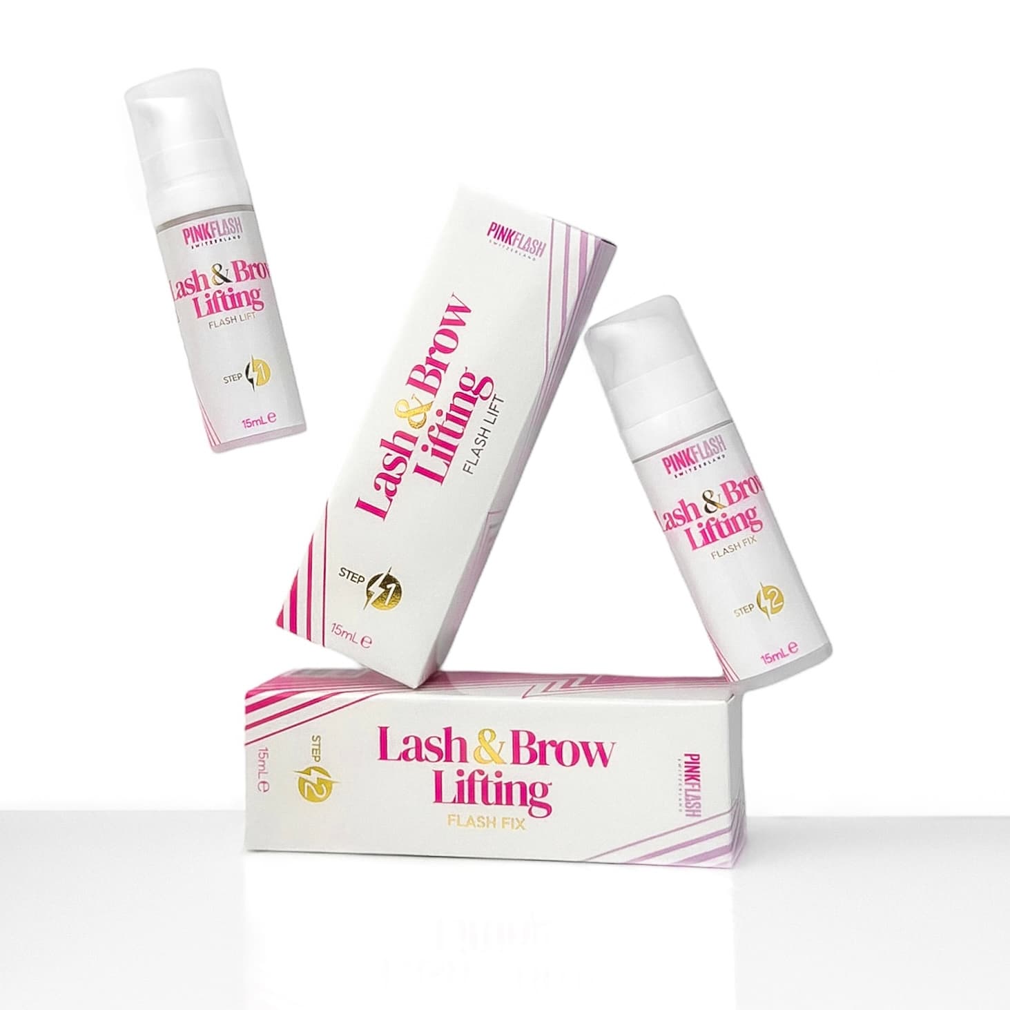Pink Flash Lash & Brow Lift Kit Step 1 + Step 2 (15 ml each)