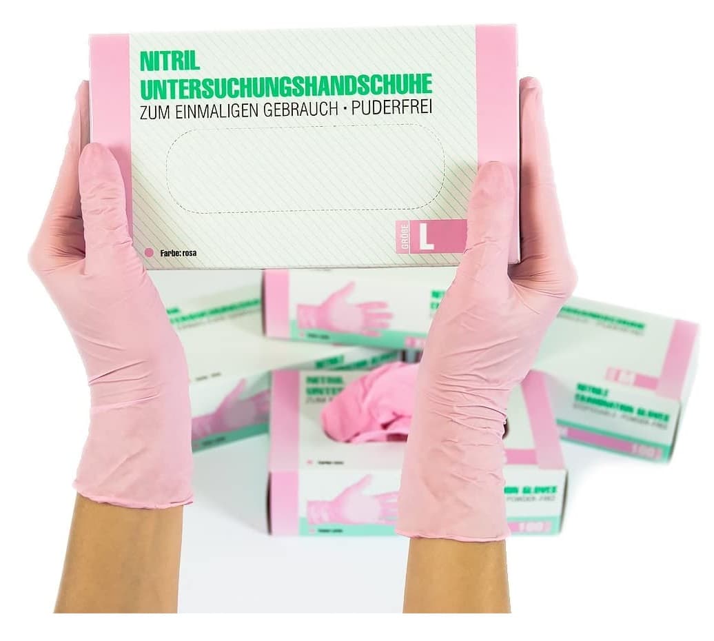 Light Pink Nitrile Gloves 100 pcs L - 1