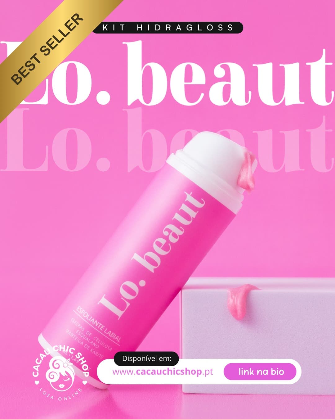 Esfoliante Labial LO BEAUT 50 ml - Hidragloss, Pré Micro Labial - 1