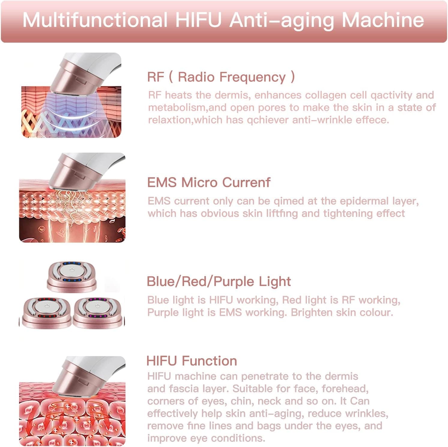 Mini Hifu Pro 3 in 1 Fokussierter Ultraschall Radiofrequenz Remodelierer und Gesichts-Lifting - 3