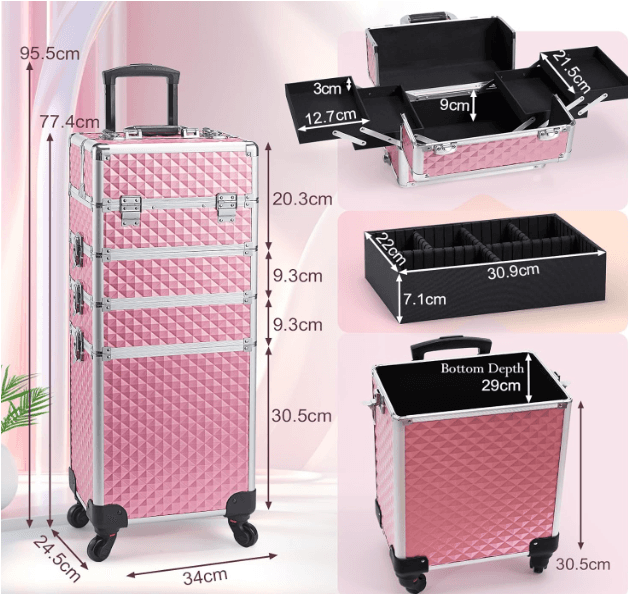 🌸 Mala Trolley Profissional Estética 4 em 1 Madrid - 5