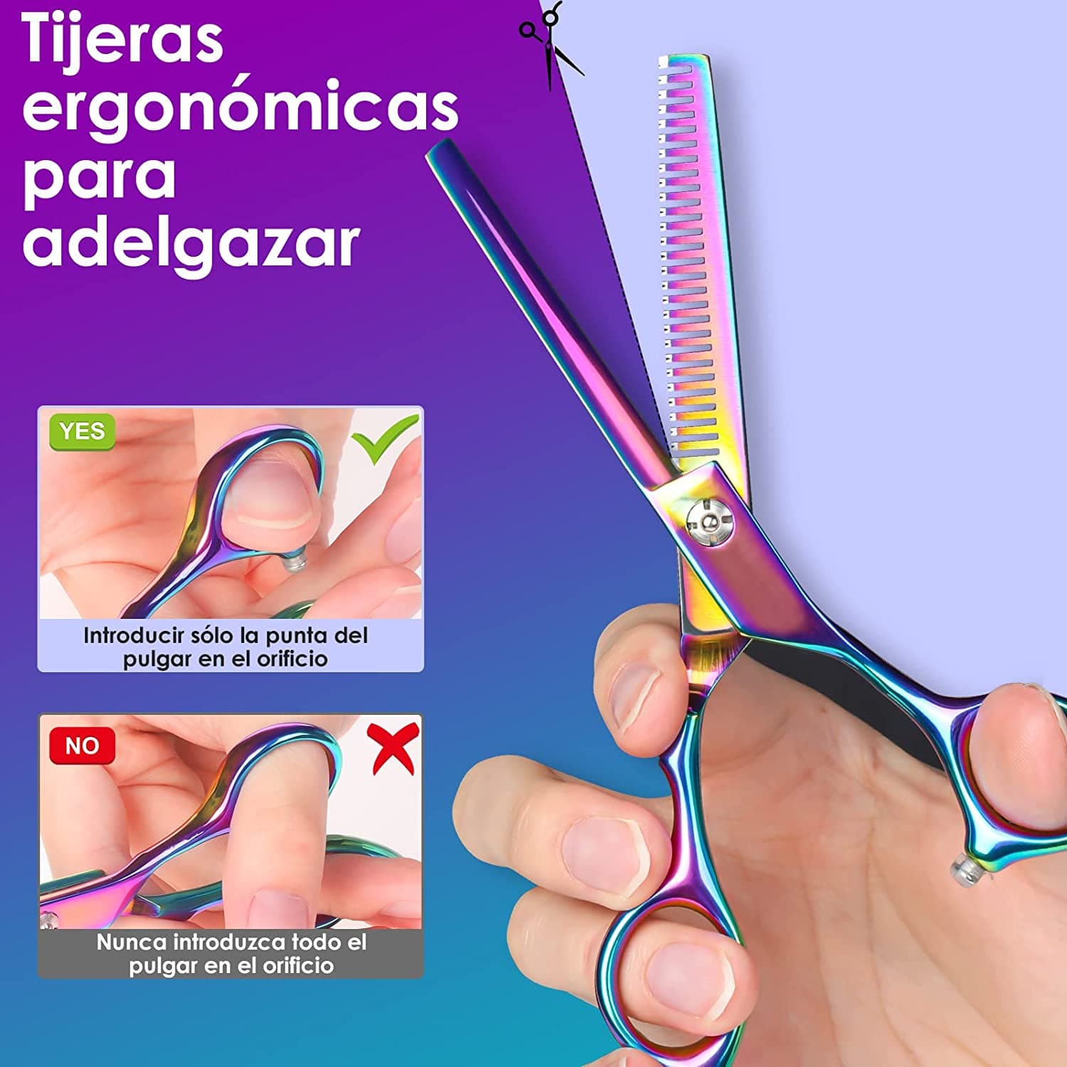 Holografisches Friseurscheren-Set 6 Teile - 3