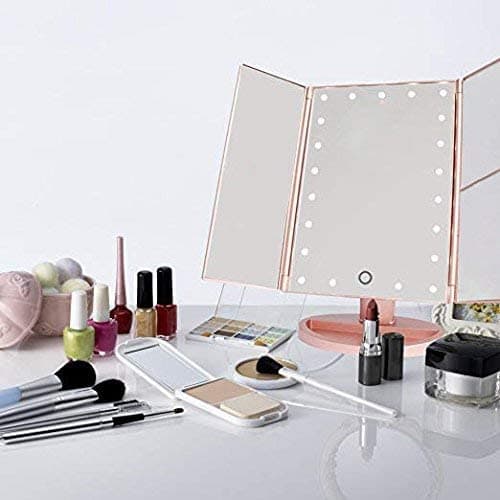 ? Mirror with LED Lights Triptych with Magnification - 4