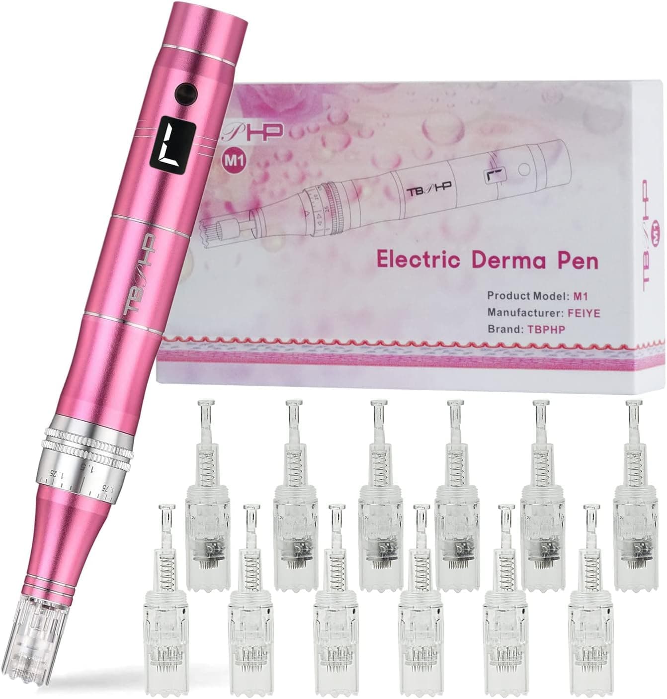 🌸 Rechargeable Pink Dermapen + 12 Cartridges - 1