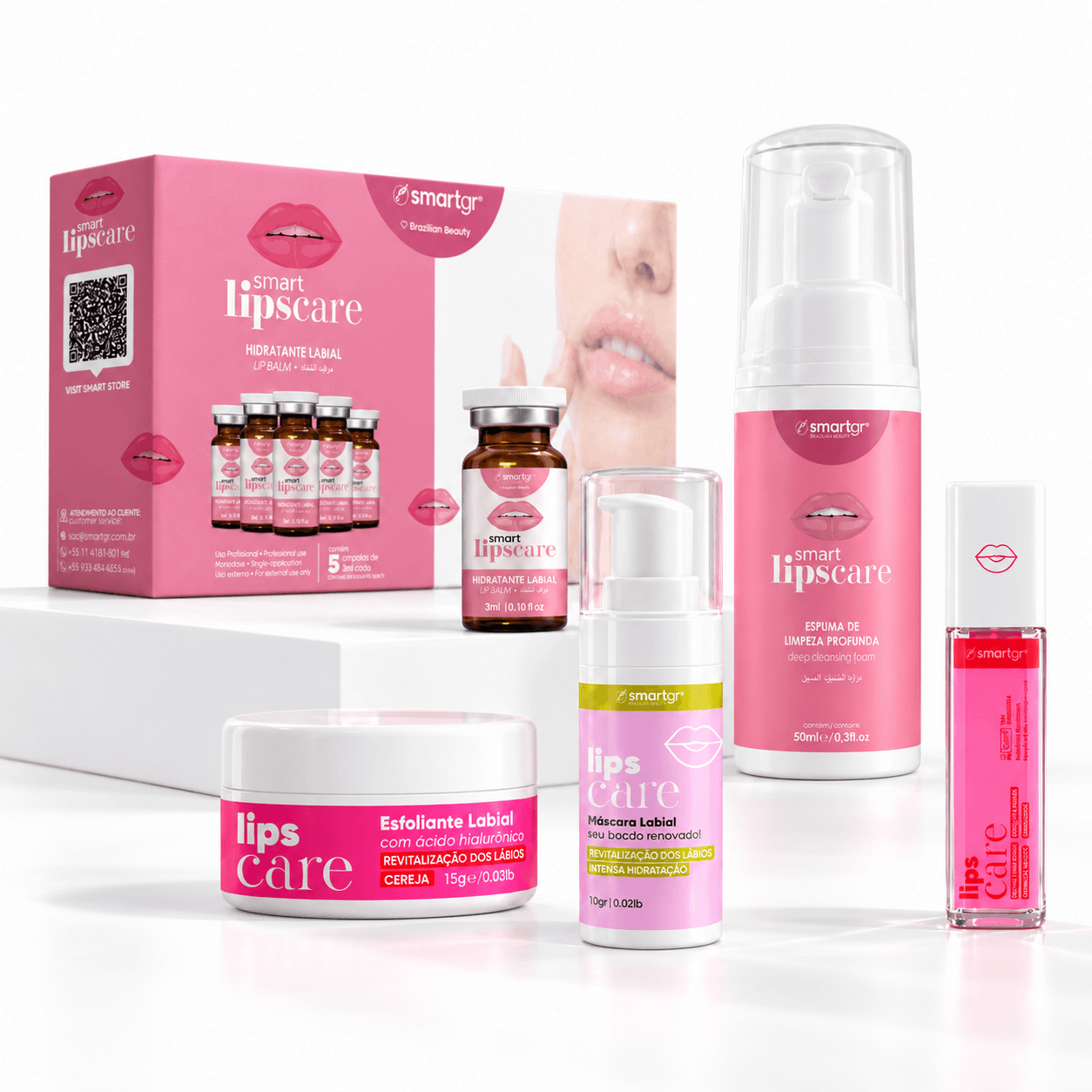 Kit Hidragloss Smart GR com Lips Care 5 × 3 ml