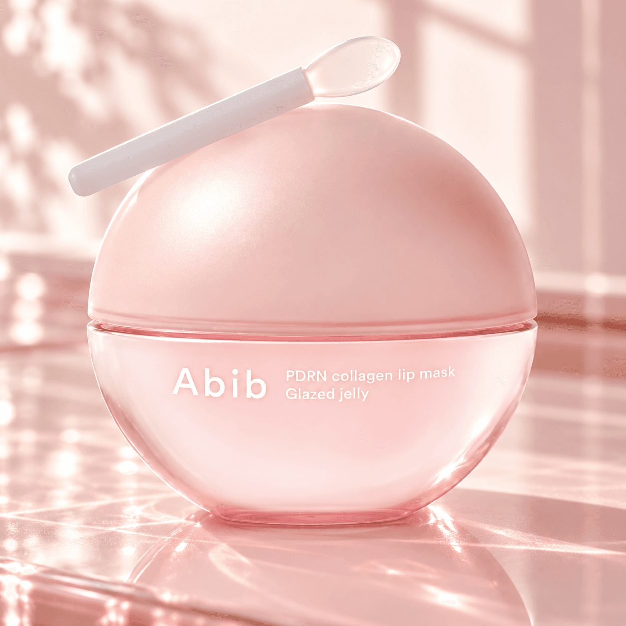 Abib PDRN Collagen Lip Mask Glazed Jelly — Hidratação 11 g — composição ilustrativa do produto num ambiente de cuidados de pele