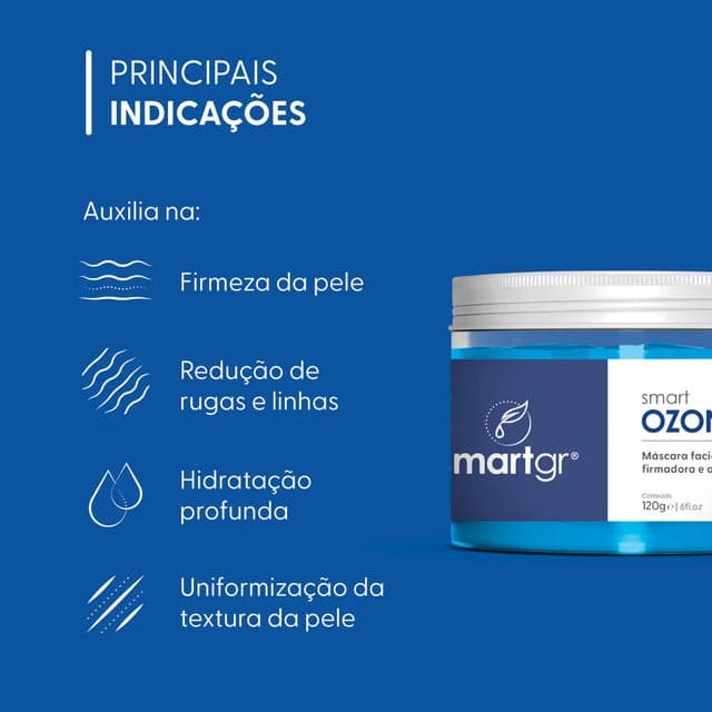 Ozonedeep – Máscara Facial Firmadora Smart GR 120 g, indicações de utilização