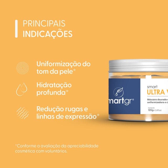 Ultra Vita-C – Máscara Facial Iluminadora Smart GR 120 g, indicações de utilização