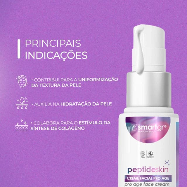Creme Facial Peptide Skin Smart GR 30 ml, indicações de cuidado facial