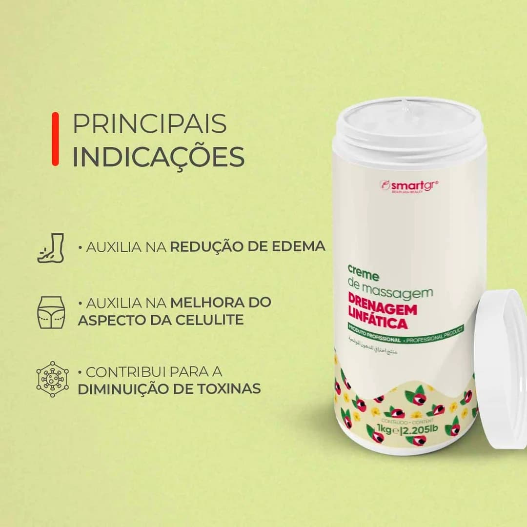 Creme de Massagem Drenagem Linfática Smart GR 1 kg, imagem adicional 2