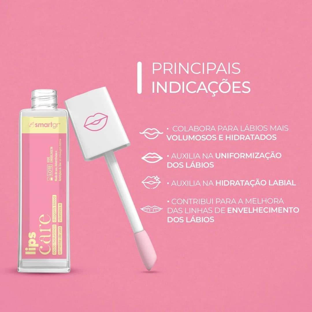 Gloss Volumizador Tutti Frutti Lips Care Smart GR 6 ml, indicações de utilização