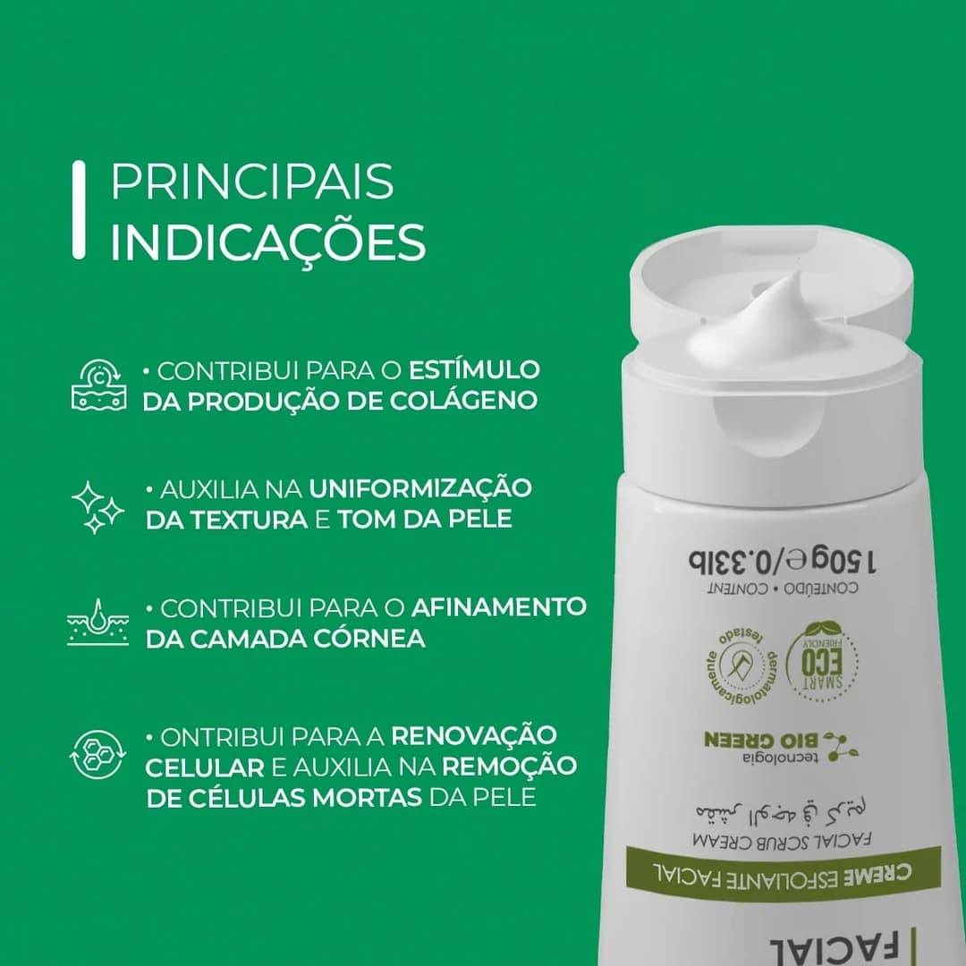 Creme Esfoliante Facial Smart Peeling Smart GR 150 g, indicações de utilização