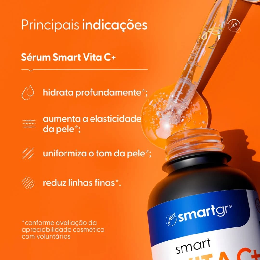 Sérum Vita C+ Vitamina C e Ácido Hialurónico Smart GR 30 ml, indicações de cuidado facial