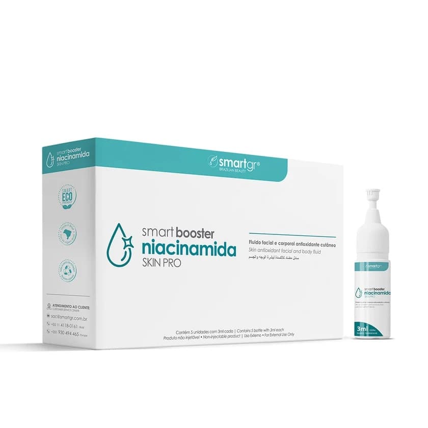 Caixa Booster Niacinamida Skin Pro Smart GR com cinco frascos de 3 ml