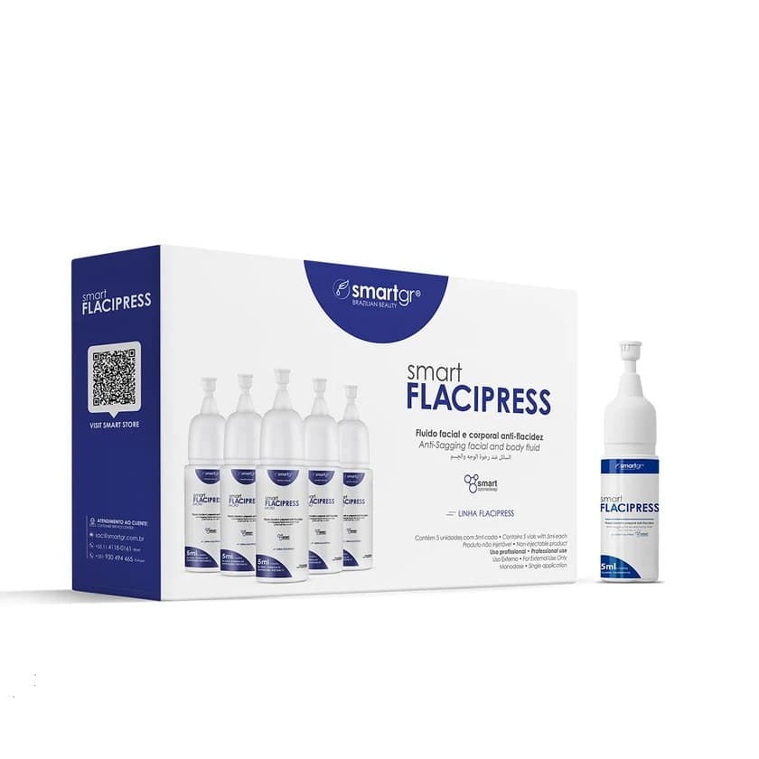 Caixa Flacipress Skin Pro Smart GR com cinco frascos de 5 ml