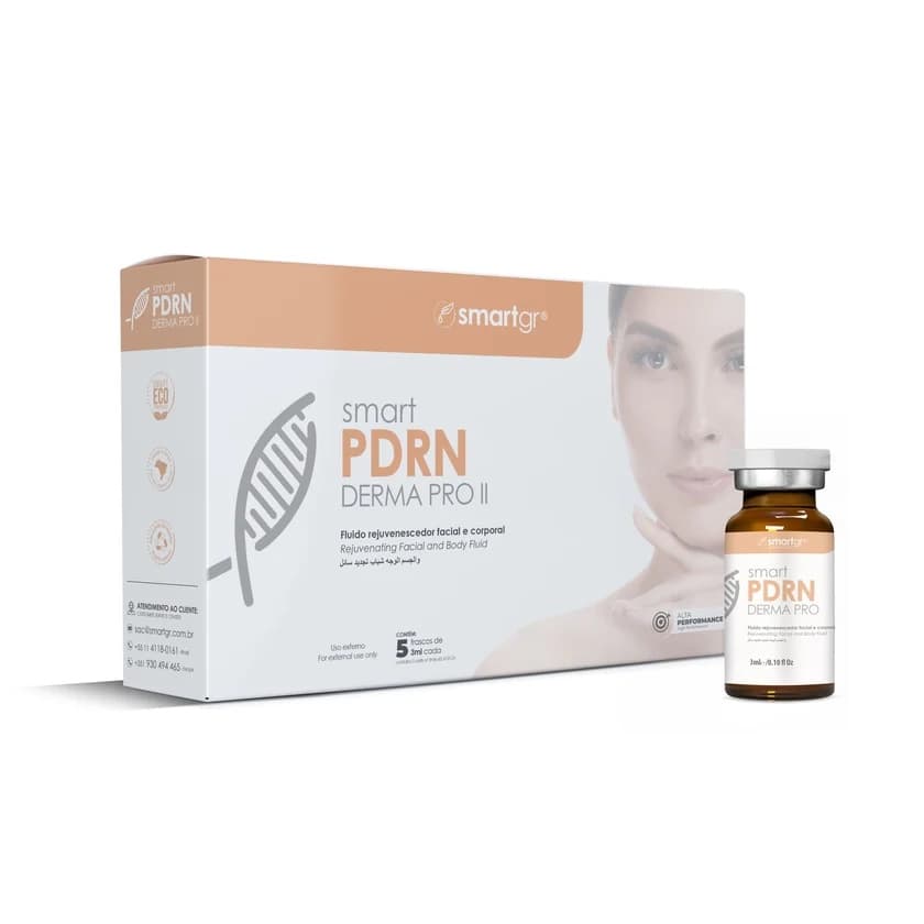 Caixa PDRN Derma Pro Smart GR e frasco de 3 ml