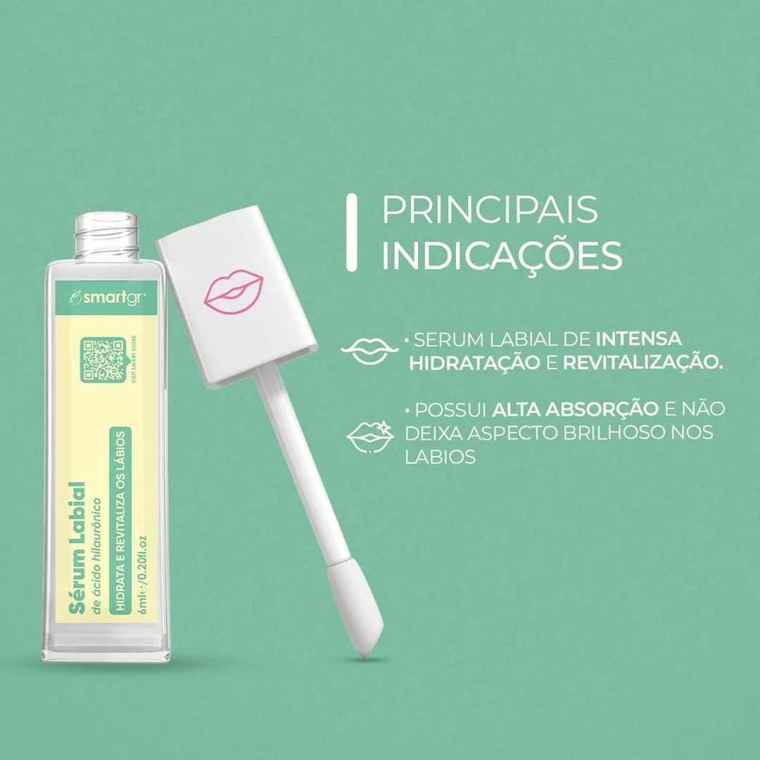 Sérum Labial Ácido Hialurónico Lips Care Smart GR 6 ml, indicações de utilização